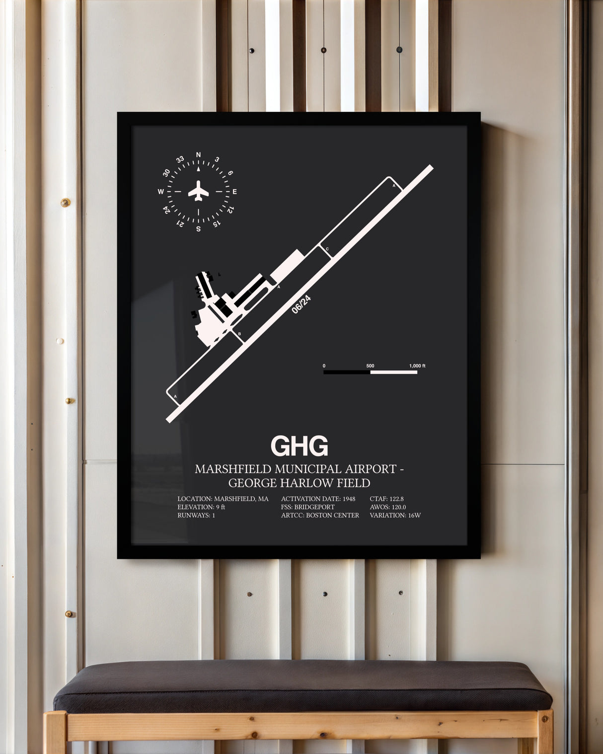 Frame color options for Marshfield Municipal Airport-George Harlow Field Wall Art
