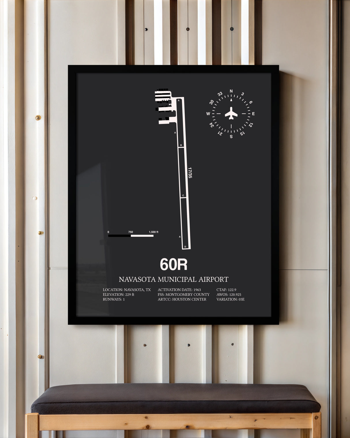 Frame color options for Navasota Municipal Airport Wall Art