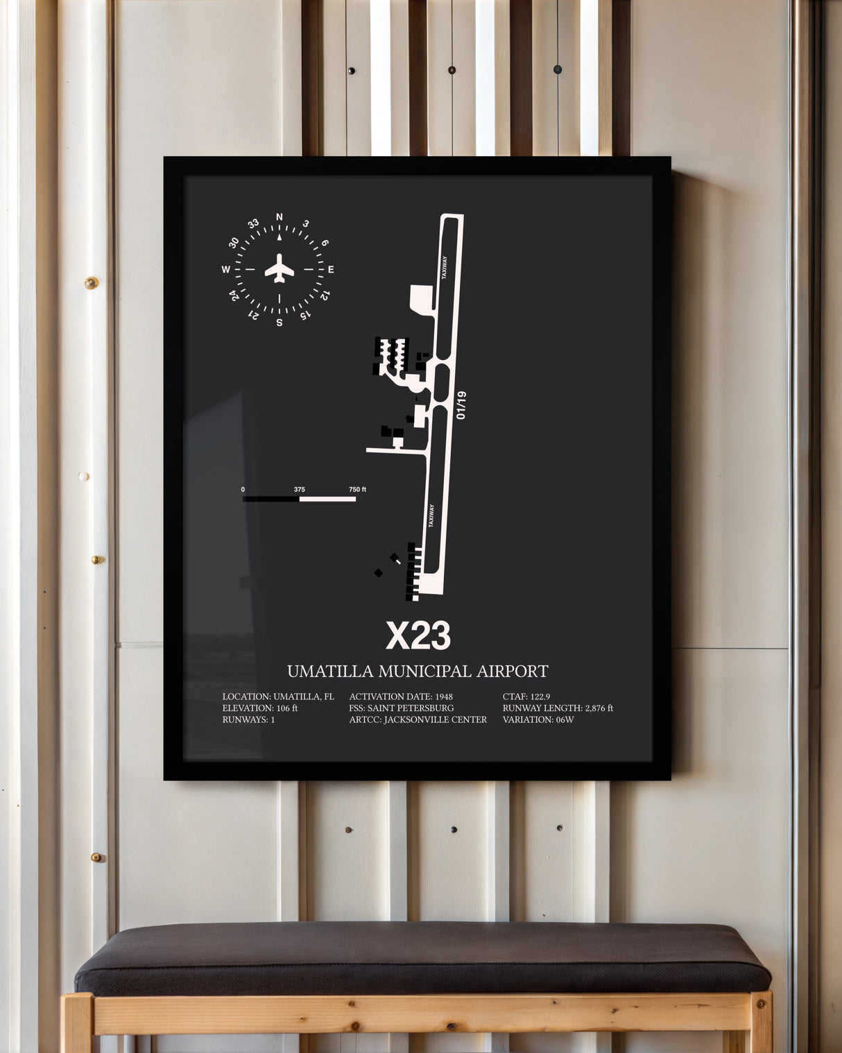 Frame color options for Umatilla Municipal Airport Wall Art