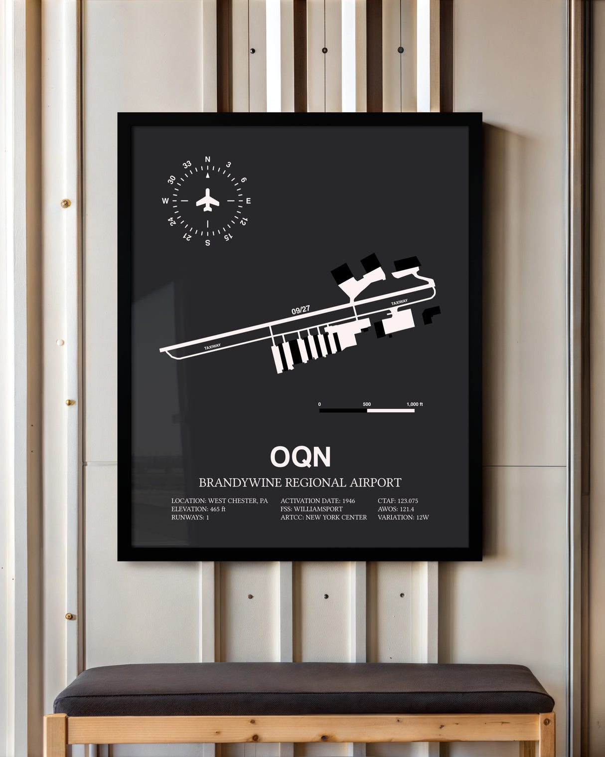 Frame color options for Brandywine Regional Airport Wall Art