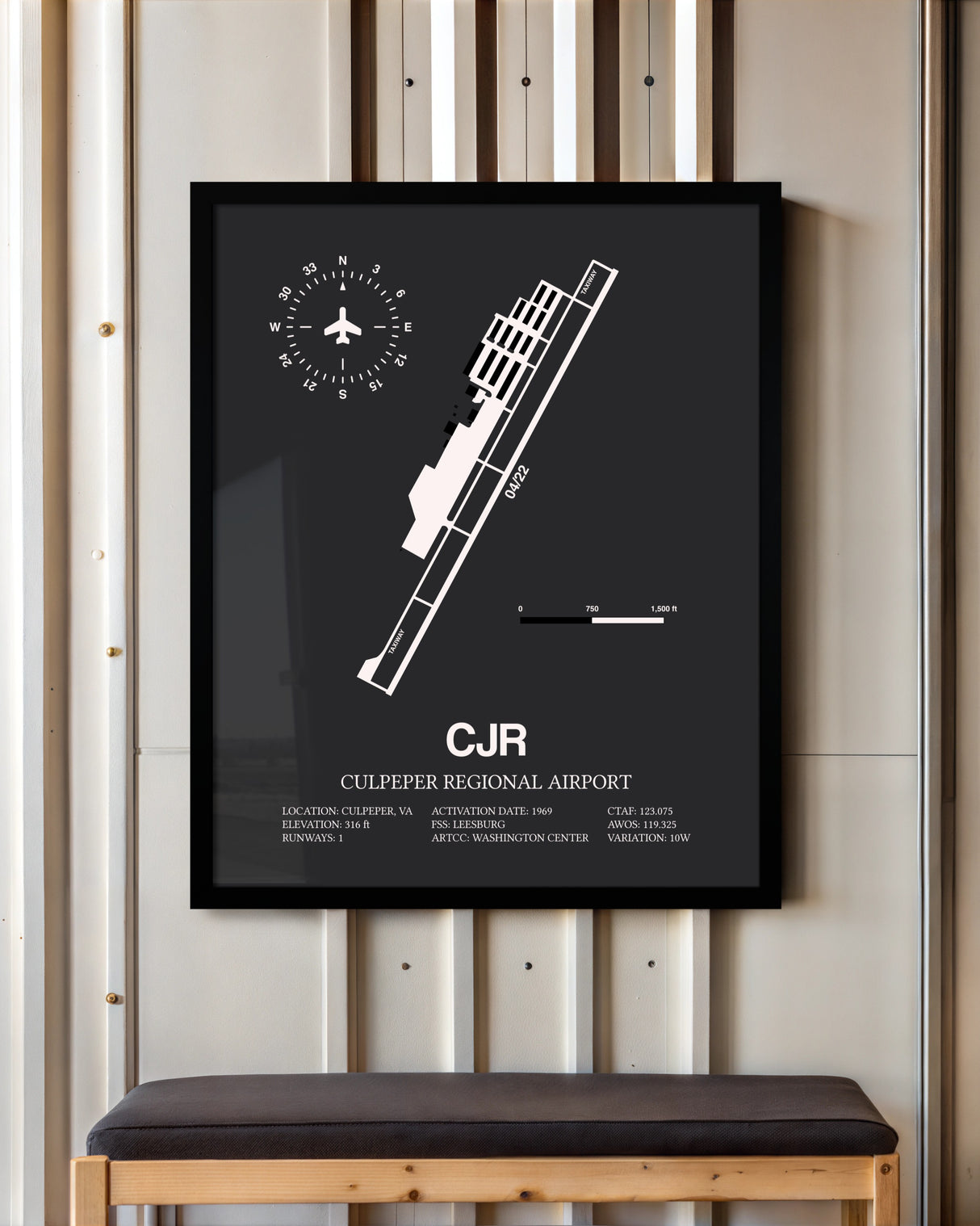 Frame color options for Culpeper Regional Airport Wall Art