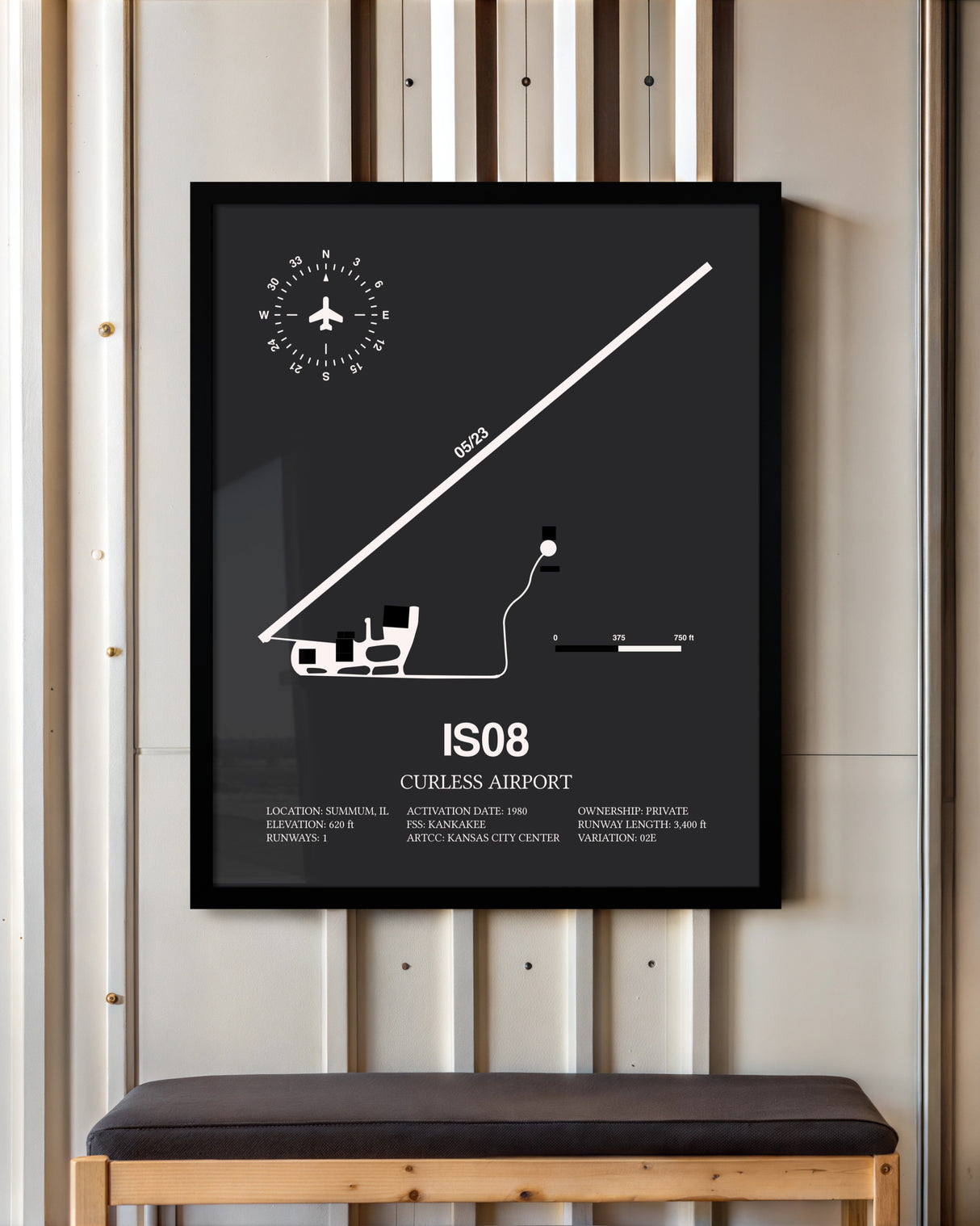 Frame color options for Curless Airport Wall Art