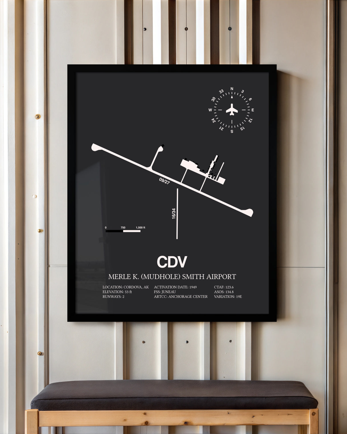 Frame color options for Merle K. (Mudhole) Smith Airport Wall Art