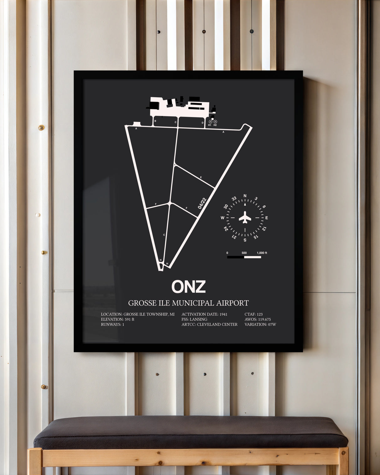 Frame color options for Grosse Ile Municipal Airport Wall Art