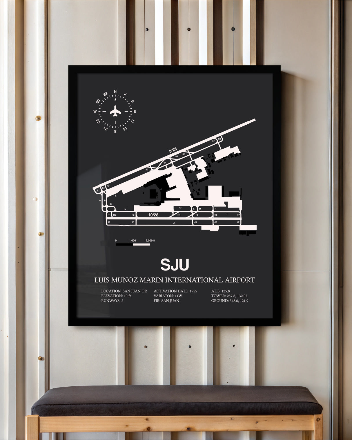 Frame color options for Luis Munoz Marin International Airport Wall Art