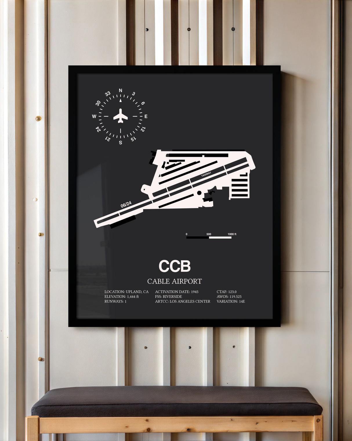 Frame color options for Cable Airport Wall Art