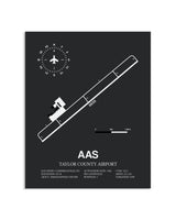 Gray Framed Taylor County Airport layout wall art poster