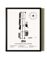 Framed Peter Prince Field Airport wall art poster in black frame
