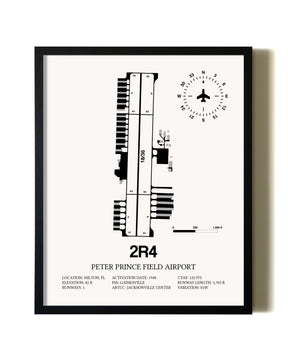 Framed Peter Prince Field Airport wall art poster in black frame