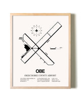 Okeechobee County Airport framed wall art in white frame