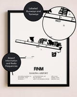 Framed Ramona Airport layout wall art poster