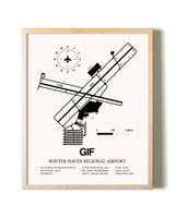 Winter Haven Regional Airport framed wall art in white frame