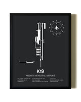 Unframed Albany Municipal Airport map print poster