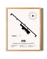 Oxford County Regional Airport framed print in natural wood frame