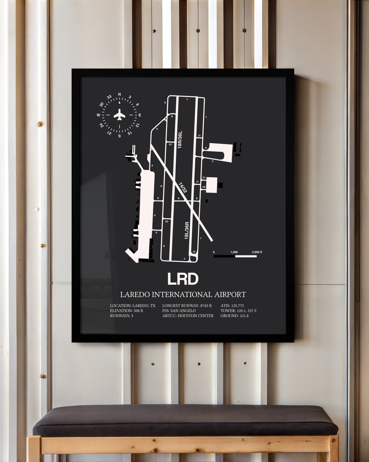 Frame color options for Laredo International Airport Wall Art