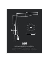 Gray Framed Immokalee Regional Airport layout wall art poster