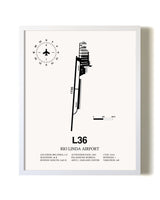 Rio Linda Airport airport map poster in oak frame