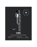 Gray Framed Kickapoo Downtown Airport layout wall art poster