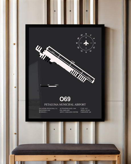 Frame color options for Petaluma Municipal Airport Wall Art