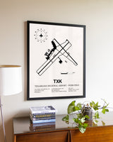 Texarkana Regional Airport-Webb Field aviation wall décor in black wood frame