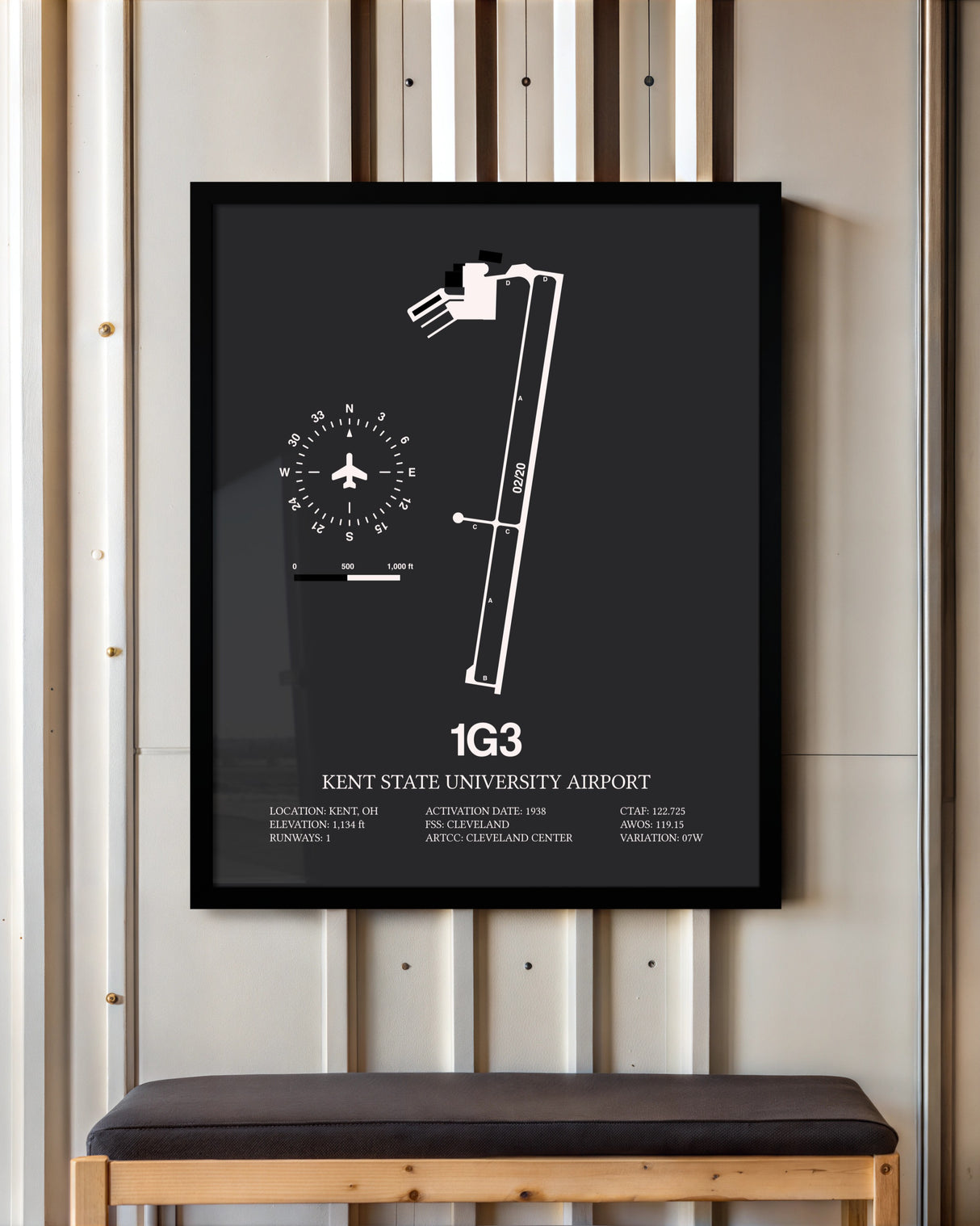 Frame color options for Kent State University Airport Wall Art