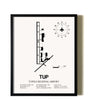 Framed Tupelo Regional Airport wall art poster in black frame