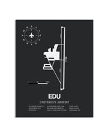 Gray Framed University Airport layout wall art poster
