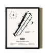 Framed Shaw Air Force Base wall art poster in black frame