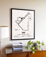Williston Regional Airport aviation wall décor in black wood frame