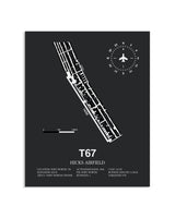 Gray Framed Hicks Airfield layout wall art poster