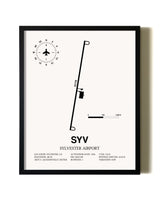 Framed Sylvester Airport wall art poster in black frame