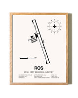 Rush City Regional Airport framed print in natural wood frame