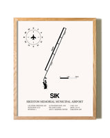 Sikeston Memorial Municipal Airport framed print in natural wood frame