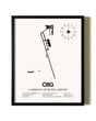 Framed Cambridge Municipal Airport wall art poster in black frame