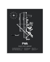 Gray Framed Wiley Post Airport layout wall art poster