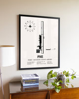 Perry-Houston County Airport aviation wall décor in black wood frame