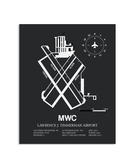 Gray Framed Lawrence J. Timmerman Airport layout wall art poster