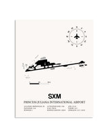 Gray Princess Juliana International Airport framed poster displayed in an airplane hangar