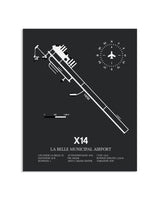 Gray Framed La Belle Municipal Airport layout wall art poster