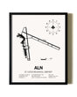 Framed St. Louis Regional Airport wall art poster in black frame