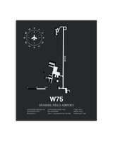 Gray Framed Hummel Field Airport layout wall art poster