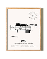 Livermore Municipal Airport framed print in natural wood frame
