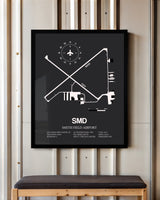 Frame color options for Smith Field Airport Wall Art