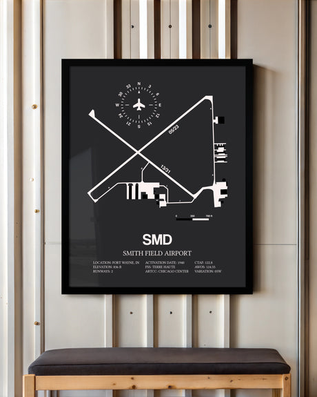 Frame color options for Smith Field Airport Wall Art