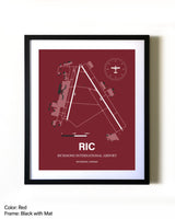 Richmond International Airport aviation wall décor in black wood frame