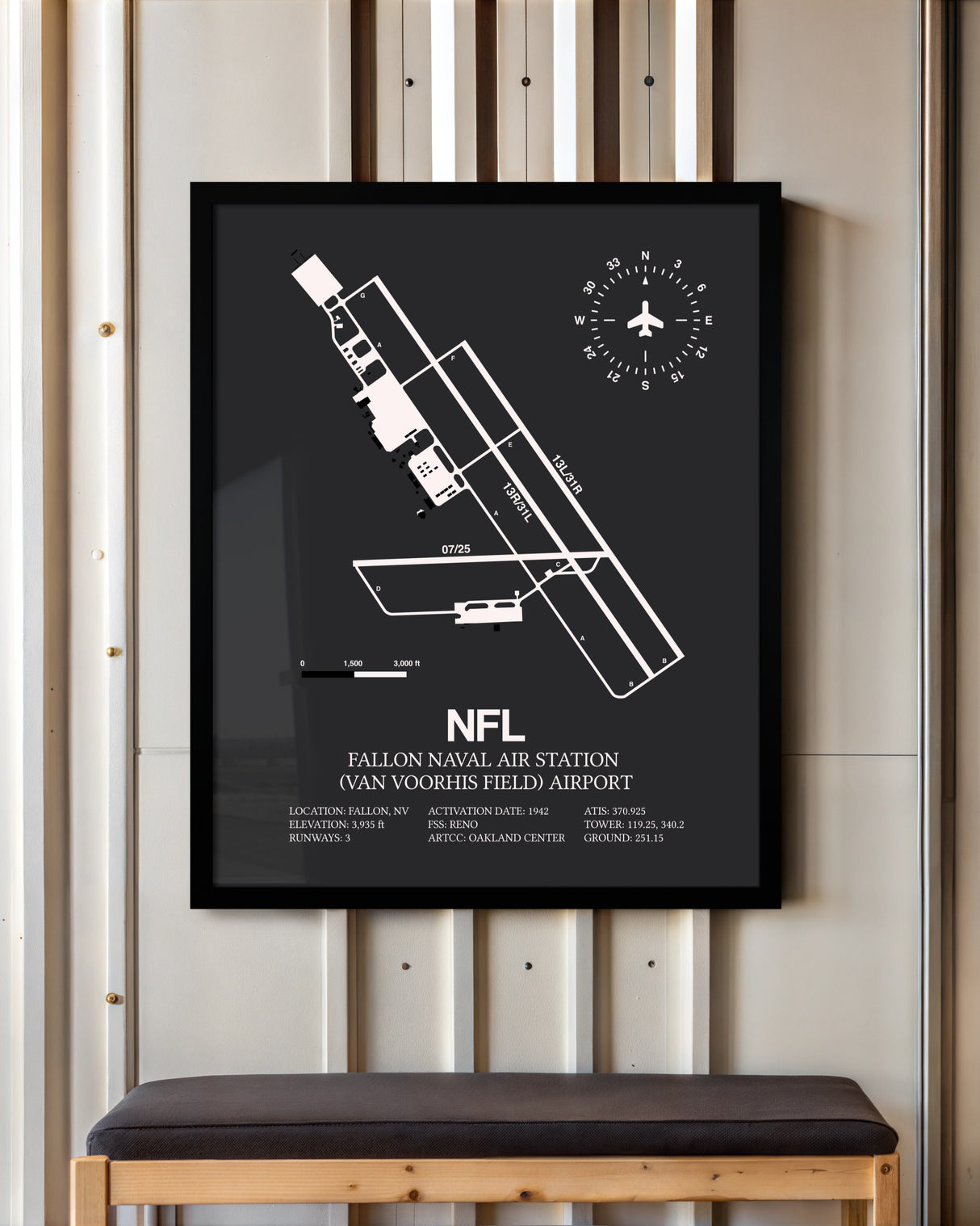Frame color options for Fallon Naval Air Station (Van Voorhis Field) Airport Wall Art
