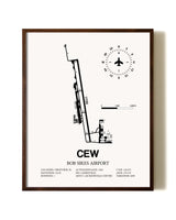 Bob Sikes Airport aviation print in walnut frame