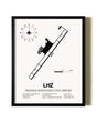 Framed Triangle North Executive Airport wall art poster in black frame