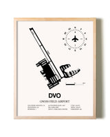 Gnoss Field Airport framed wall art in white frame
