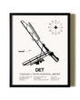 Framed Coleman A. Young Municipal Airport wall art poster in black frame